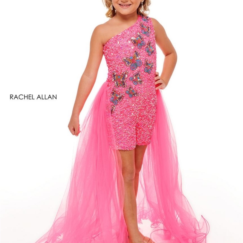 Rachel Allan PERIWINKLE One-Shoulder Kids Pageant Fun Fashion
